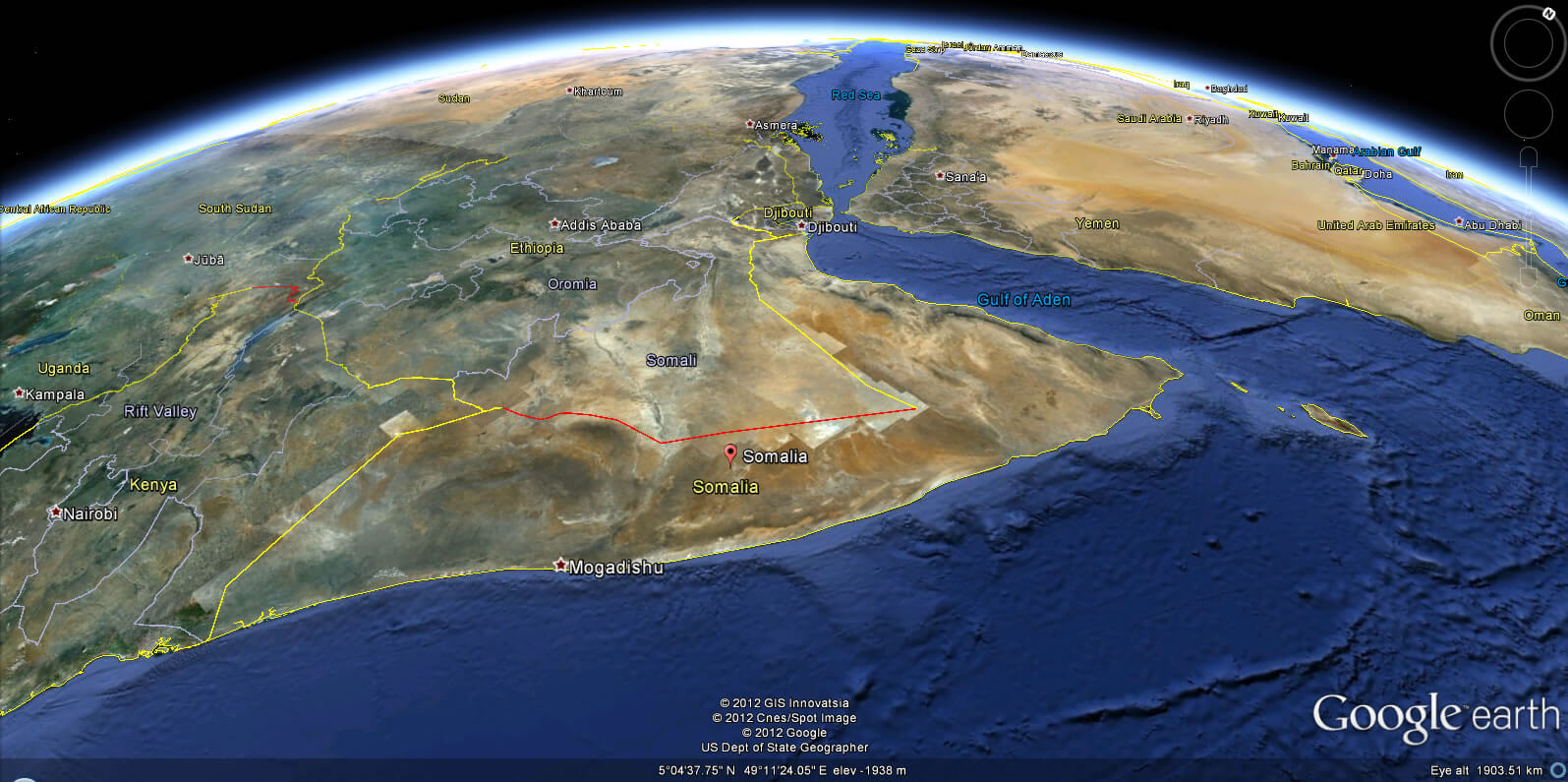 Somalia Earth Map